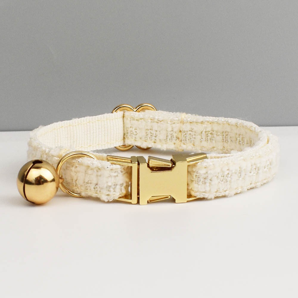 Bouclé Classic Pet Collar – Custom ID | For Cats & Dogs with Optional Bell