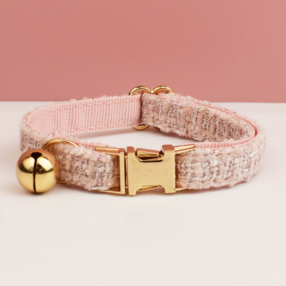 Bouclé Classic Pet Collar – Custom ID | For Cats & Dogs with Optional Bell